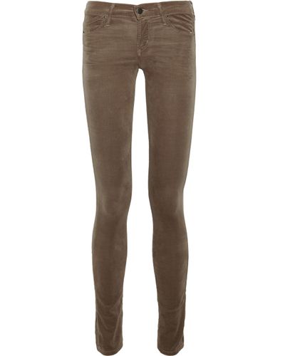 Citizens of Humanity Avedon Lowrise Velvet Skinny Jeans in Light Brown ...