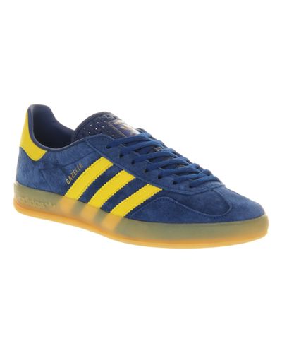 adidas gazelle yellow and blue