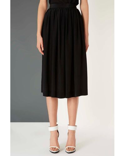 Lyst - Topshop Silk Midi Skirt By Boutique in Black