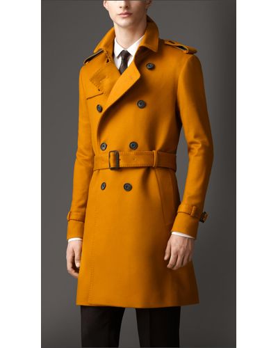orange burberry coat