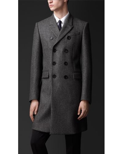 Burberry Tailored Wool Chesterfield Coat in Mid Grey Melange (Gray) for ...