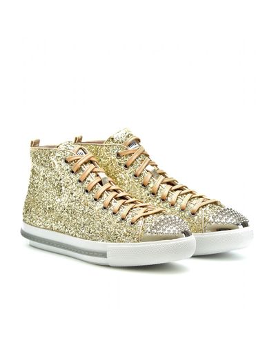 miu miu glitter sneakers sale