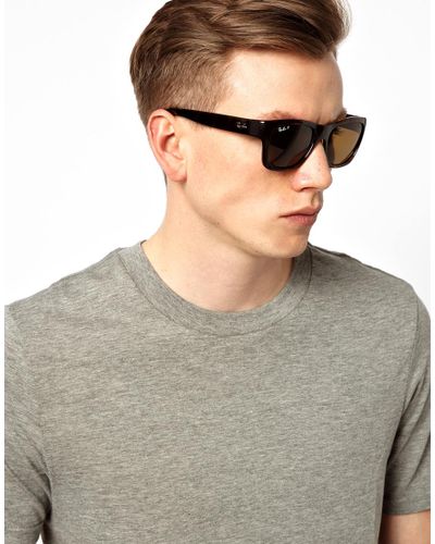 Ray Ban Polarized Wayfarer Sunglasses In Brown For Men Lyst Ray Ban Polarized Wayfarer Sunglasses In Brown For Men Lyst