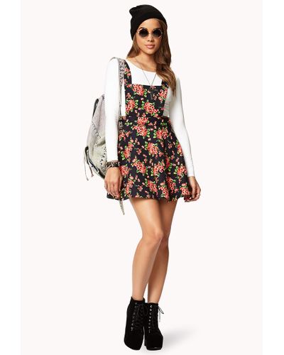 Forever 21 Sweet Floral Overall Dress ...