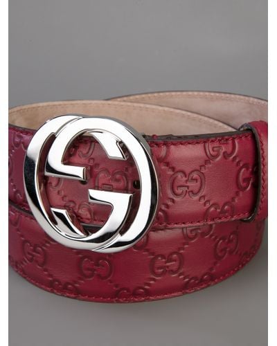Gucci Unisex Brand Embossed Belt in Pink & Purple (Purple) for 