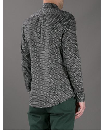 Gucci Geometric Print Shirt in Black for Men | Lyst