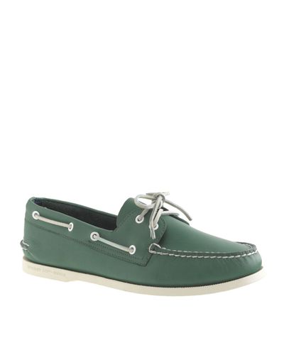 J Crew Sperry Topsider For Jcrew Authentic Original Leather Boat Shoes In Green For Men Lyst J Crew Sperry Topsider For Jcrew Authentic Original Leather Boat Shoes In Green For Men Lyst