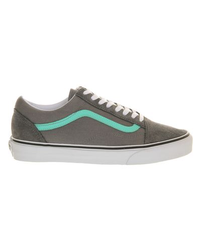 grey and turquoise vans