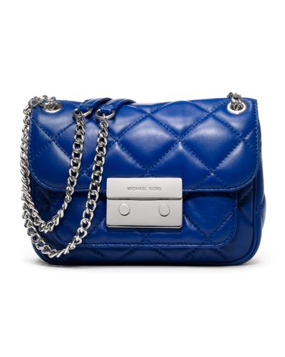 Michael Kors Small Sloan Quilted Shoulder Bag in Sapphire (Blue 