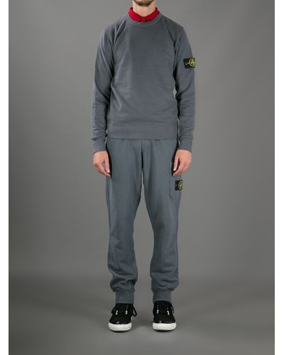 stone island grey crew neck sweatshirt