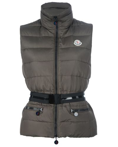 Moncler Padded Gilet with Belt in Black (Gray) | Lyst