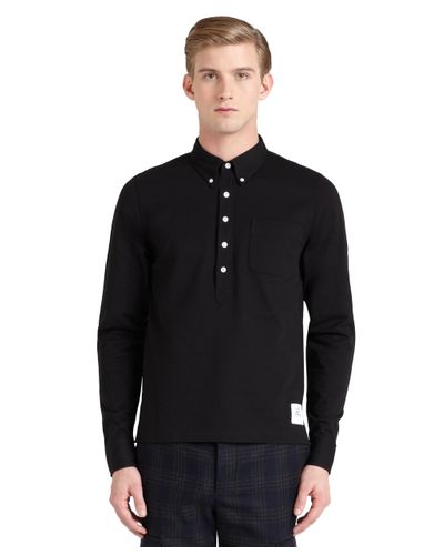 Brooks Brothers Solid Rugby Shirt in Black for Men - Lyst