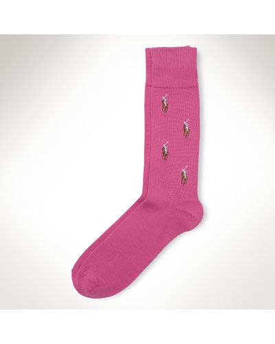 Polo Ralph Lauren Allover Pony Socks in Pink for Men - Lyst