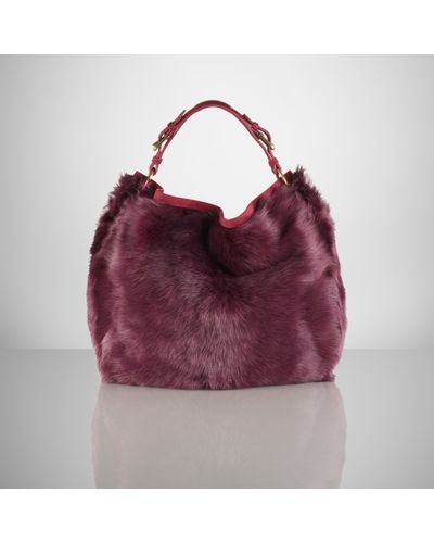 shearling hobo