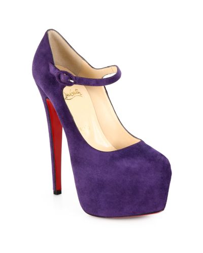Christian Louboutin Lady Daf Suede Mary Jane Platform Pumps in ...