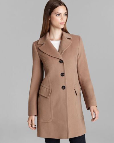 notch collar wool coat fleurette