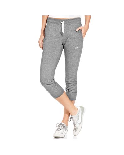 Nike Time Out Capri Sweatpants in Light Grey Heather (Gray) - Lyst