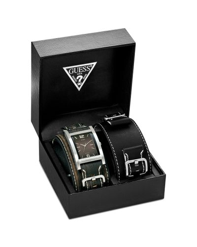 leather guess watch