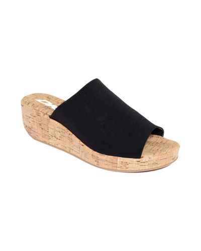 DKNY Hansley Mule Flatform Sandals in Black - Lyst