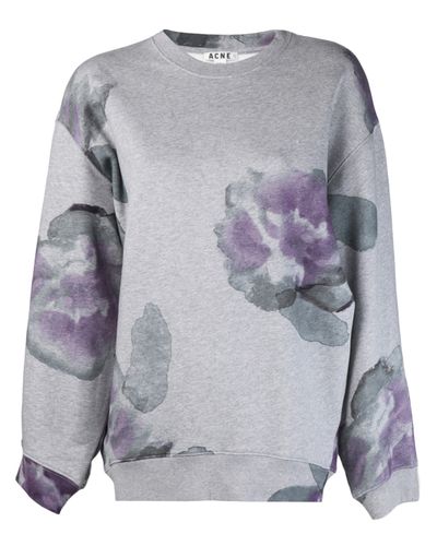 Acne Studios Beta Print Sweatshirt in Grey (Gray) - Lyst