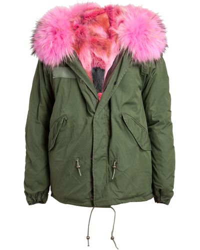 Mr & Mrs Italy Pink Fur Lined Parka Jacket in Pink & Purple (Green) | Lyst