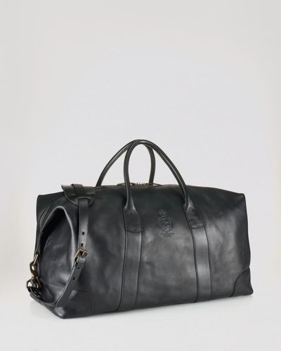 Ralph Lauren Polo Leather Duffel Bag In, Duffle Bag Leather Black