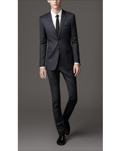 Burberry Slim Fit Wool Cashmere Suit in Blue for Men - Lyst