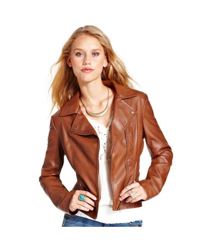 cognac leather moto jacket