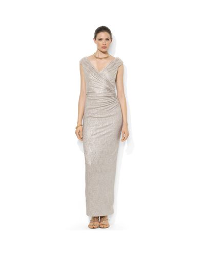 ralph lauren gold evening gown