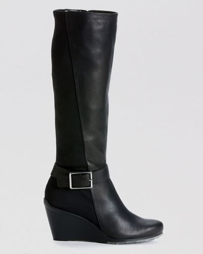 tall boots with stretch back