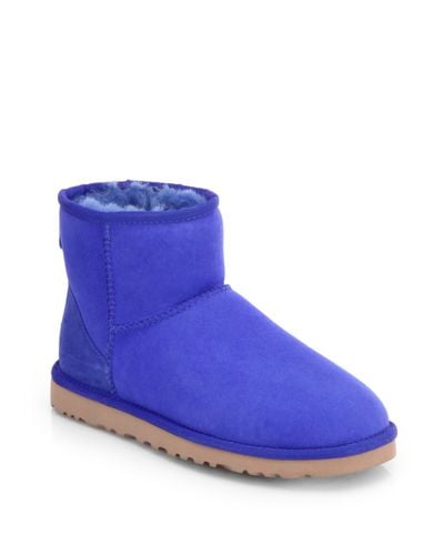 UGG Classic Mini Suede Boots in Electric Blue (Blue) | Lyst