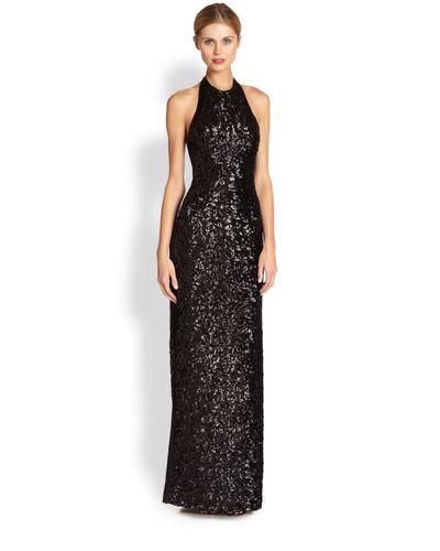 sequin halter gown
