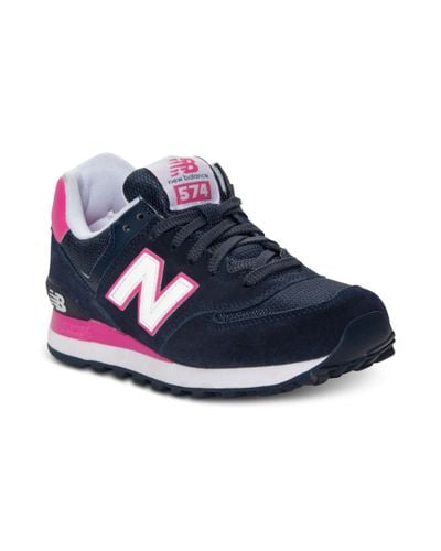 New Balance 574 Sneakers in Navy/Pink (Black) - Lyst