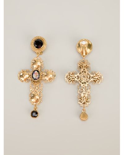 dolce gabbana cross earrings