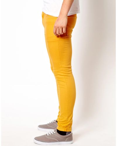 ASOS Super Skinny Jean in Mustard (Yellow) for Men - Lyst