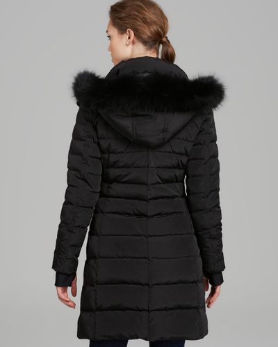 black coat with fur hood cheap