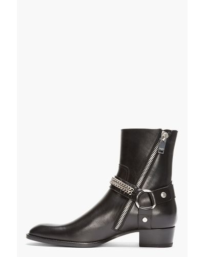 saint laurent chain boots