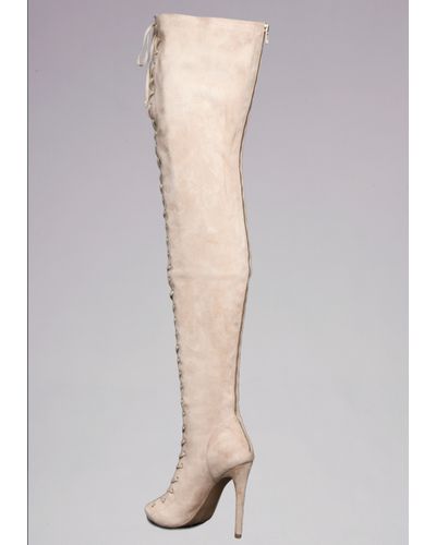 bebe thigh high boots