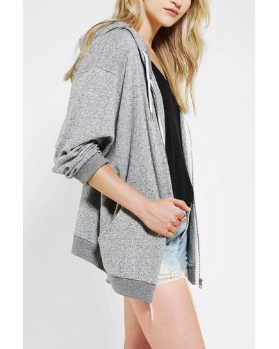 oversize grey zip up hoodie