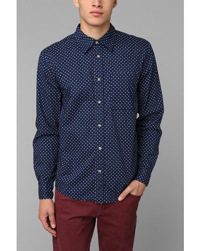 Urban Outfitters Neuw Polka Dot Button-Down Shirt in Navy (Blue) for ...