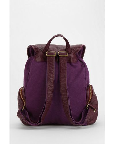 purple canvas backpack