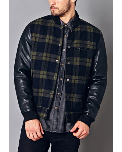 plaid bomber jacket mens