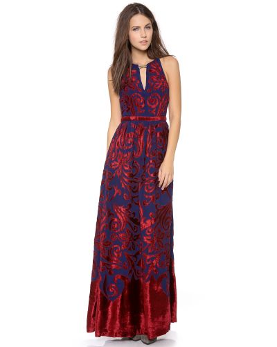 Free People Hedgemaze Maxi Dress in Indigo Combo (Red) - Lyst