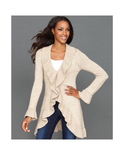 ruffle knit cardigan