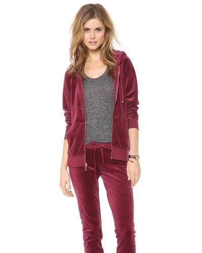 Juicy Couture Cotton Relaxed Hoodie in Red - Lyst