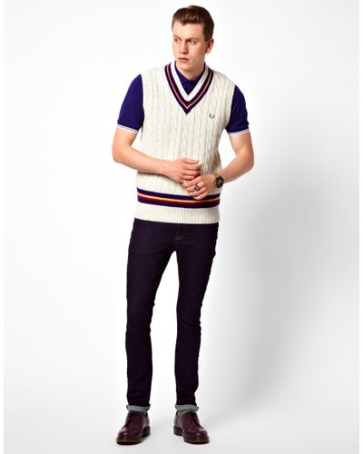 Fred Perry British Knitting Tank Top in Grey (Gray) for Men - Lyst