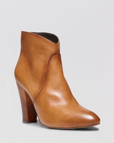cognac high heel boots