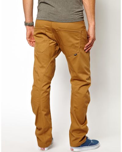 ASOS Jack Jones Dale Colin Twisted Chinos in Brown for Men - Lyst