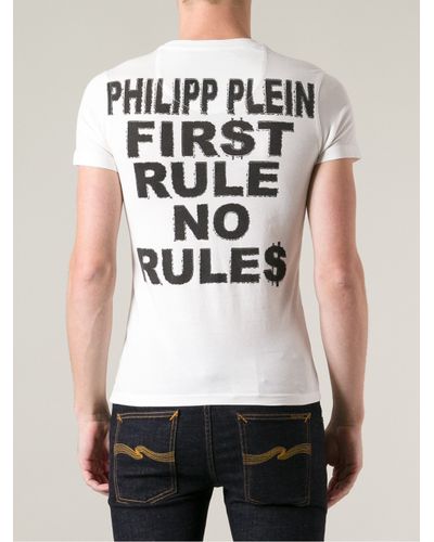 Philipp Plein Printed Tshirt in White (Black) for Men - Lyst