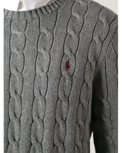 ralph lauren cable knit jumper grey